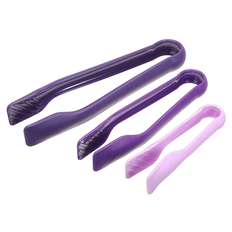 3Pcs/set Kitchen Food Tongs Plastic