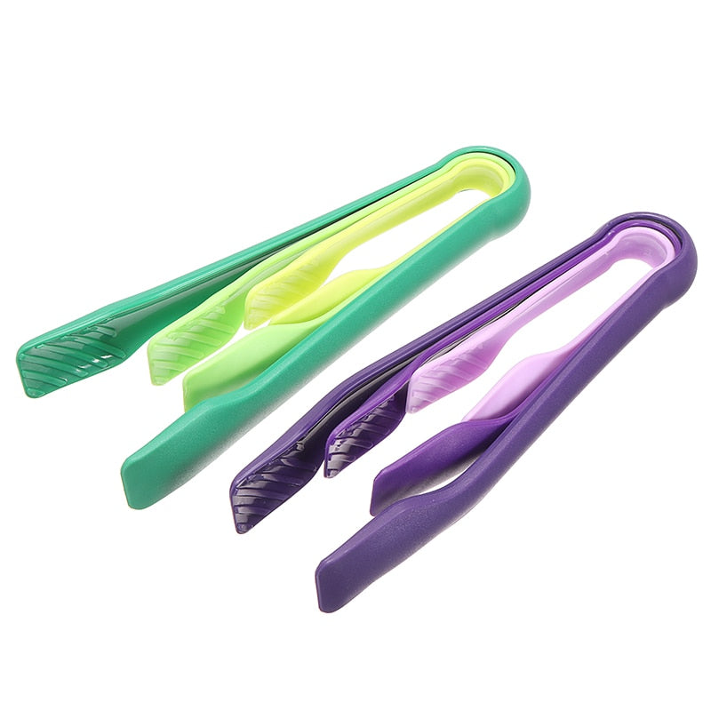 3Pcs/set Kitchen Food Tongs Plastic