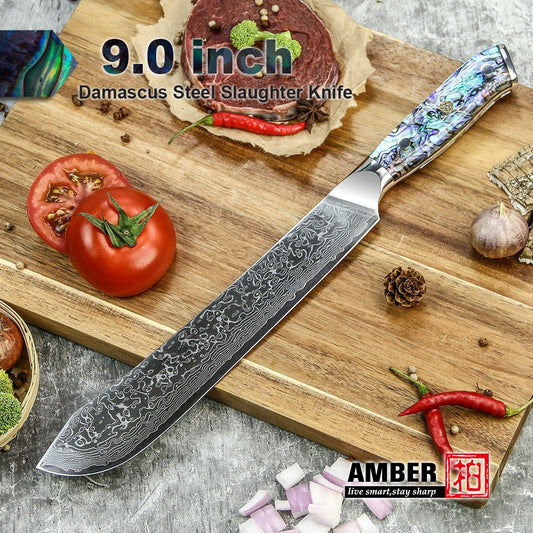 Abalone handle kitchen knives set