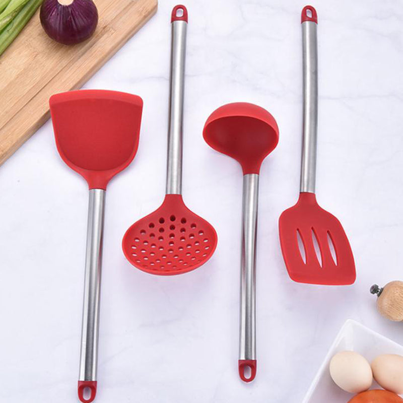 9pcs/set Stainless Steel Silicone Kitchen Utensil