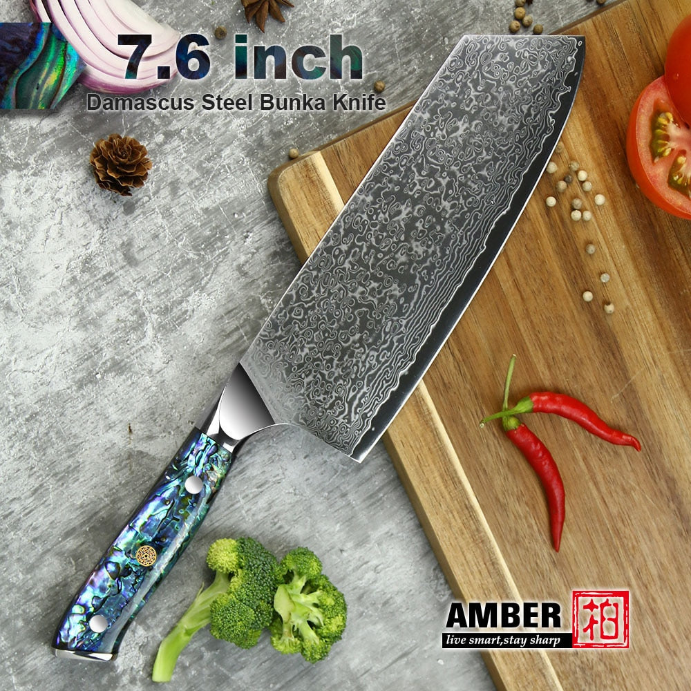 Abalone handle kitchen knives set