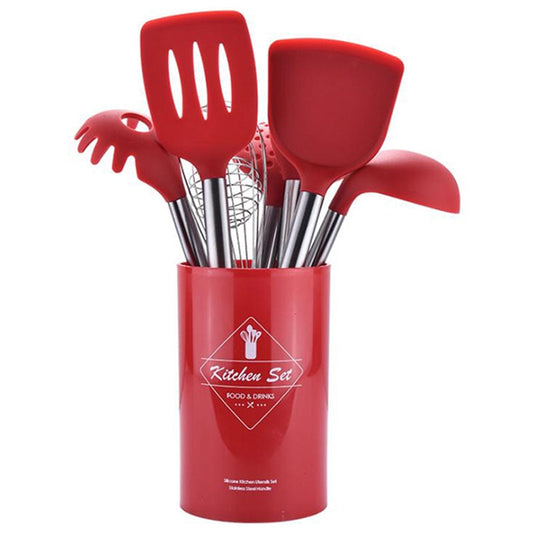9pcs/set Stainless Steel Silicone Kitchen Utensil